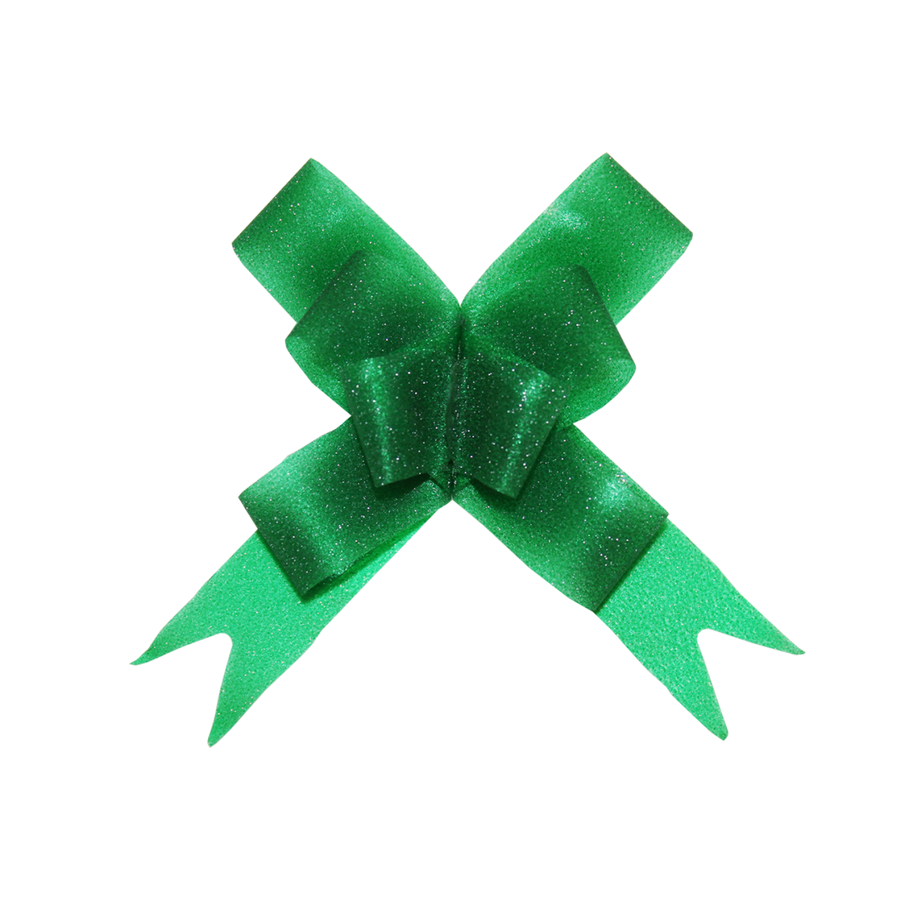 Laço Fácil Plástico c/ Glitter (PCT C/100 UN) Verde